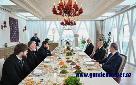 Azərbaycan Prezidenti və Çeçenistan başçısı birgə nahar ediblər